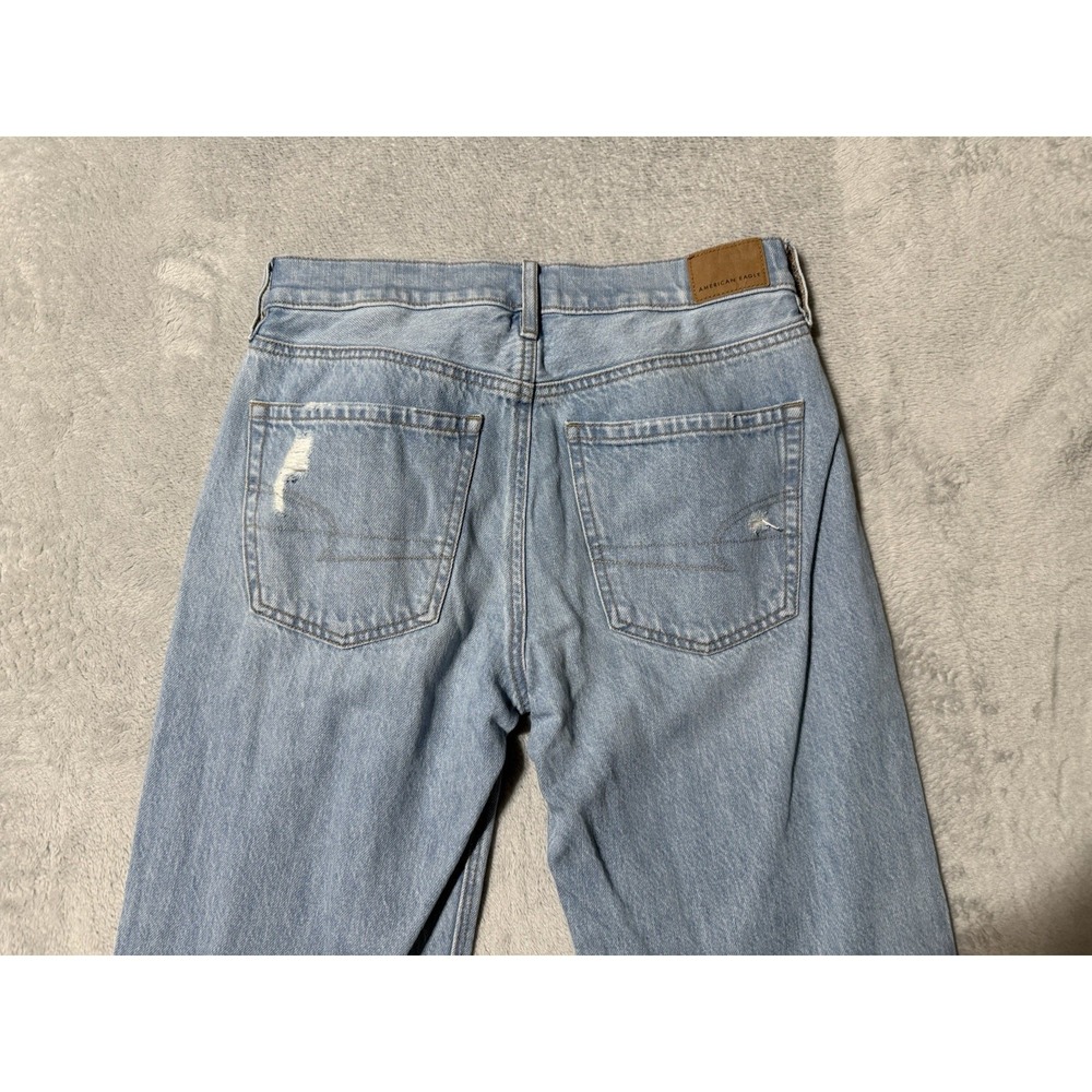 American Eagle 90's Straight Women's 4 Long Light Wash Blue Denim Jeans 28x32 - Picture 8 of 9